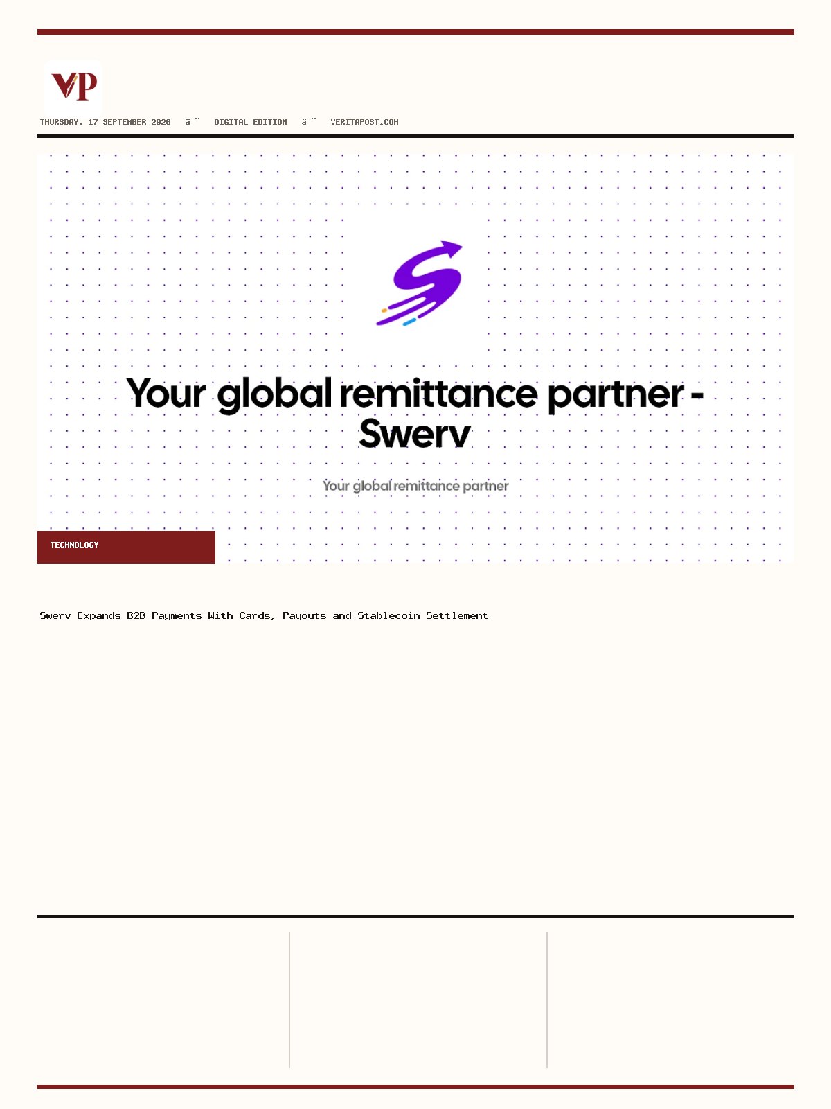 Generated front page of Verita Post E-Paper